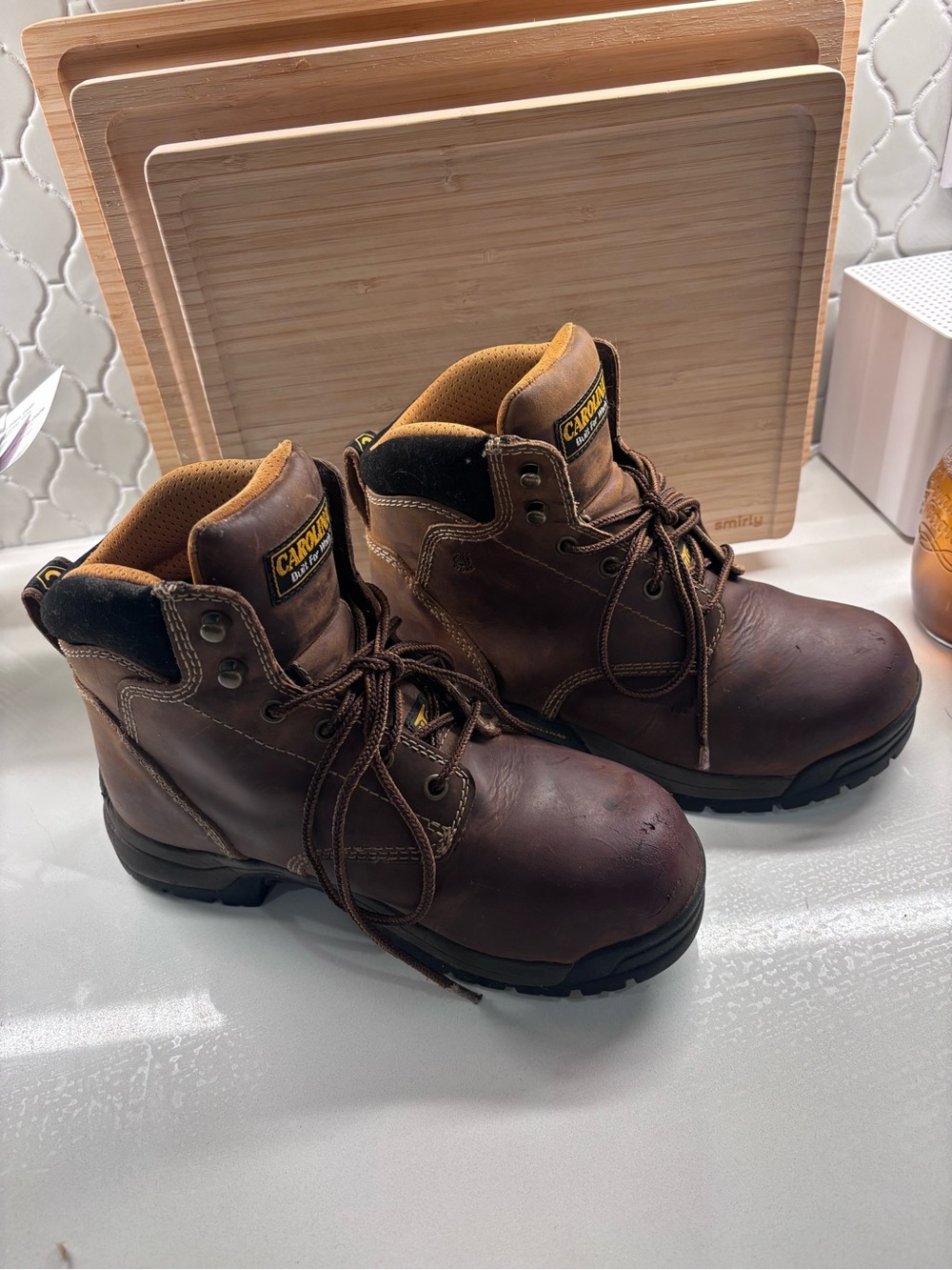 Carolina Men's/Women Brown Leather Work Boots - Lace-Up Safety Boot